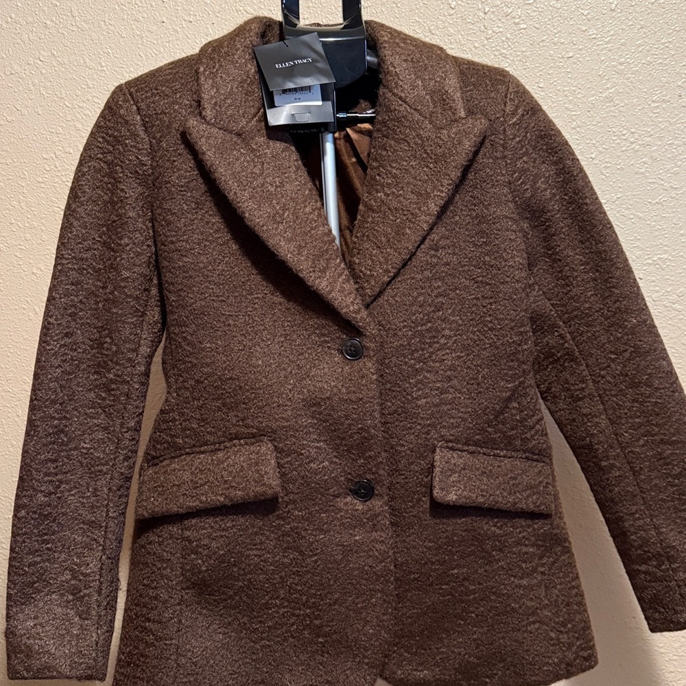 Anthropology Boucle Chocolate winter Blazer size small, medium, XL $200 - Picture 6 of 14